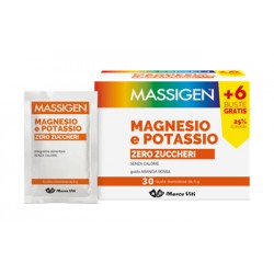 Marco Viti Farmaceutici Massigen Magnesio E Potassio Zero Zuccheri 24 Bustine + 6 Gratis