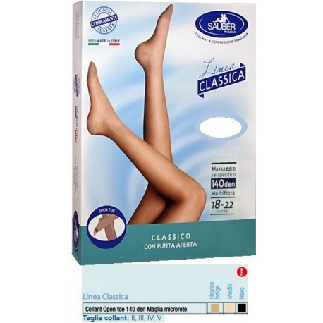 Desa Pharma Sauber Collant Open Toe Maglia Microrete 140 Den Colore Neutro Beige Taglia 2 Linea Classica